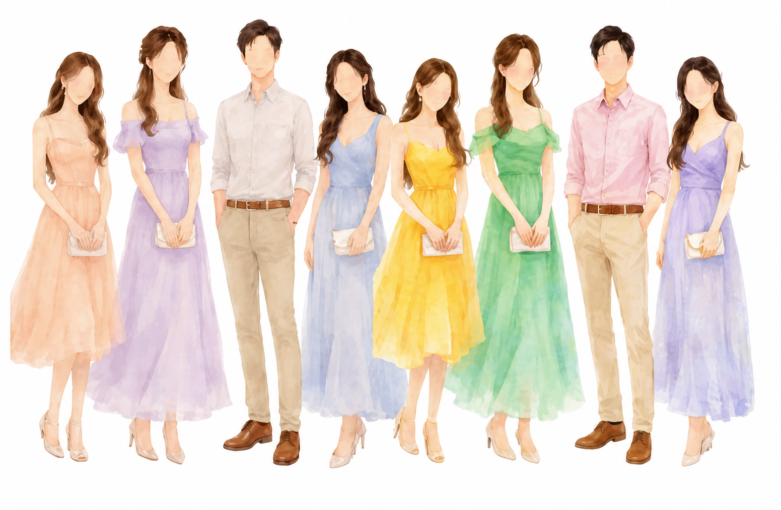 Semi-formal guest attire inspiration in pastel shades